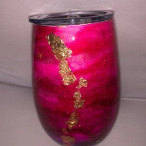 Pink and Purple Stemless Wine Tumbler